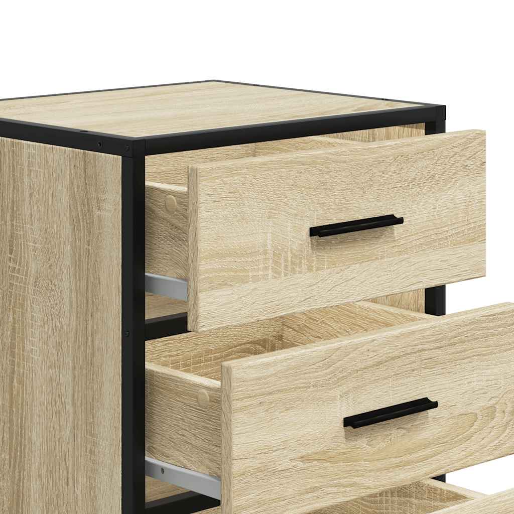 vidaXL Nachttisch Sonoma-Eiche 40x34,5x60 cm Holzwerkstoff und Metall