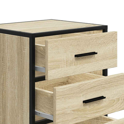 vidaXL Nachttisch Sonoma-Eiche 40x34,5x60 cm Holzwerkstoff und Metall