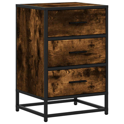 vidaXL Nachttisch Räuchereiche 40x34,5x60 cm Holzwerkstoff und Metall