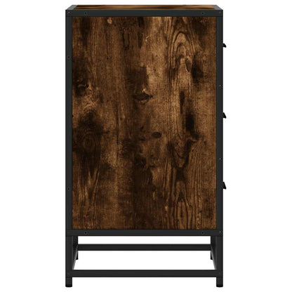 vidaXL Nachttisch Räuchereiche 40x34,5x60 cm Holzwerkstoff und Metall