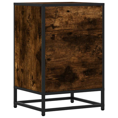 vidaXL Nachttisch Räuchereiche 40x34,5x60 cm Holzwerkstoff und Metall