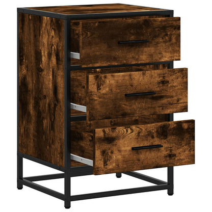 vidaXL Nachttisch Räuchereiche 40x34,5x60 cm Holzwerkstoff und Metall