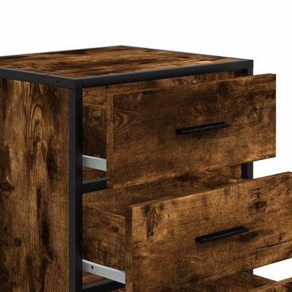 vidaXL Nachttisch Räuchereiche 40x34,5x60 cm Holzwerkstoff und Metall