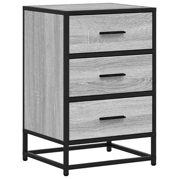 vidaXL Nachttisch Grau Sonoma 40x34,5x60 cm Holzwerkstoff und Metall