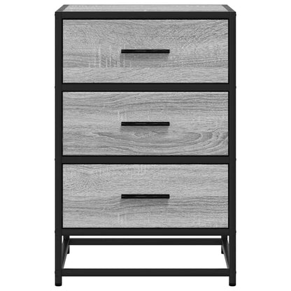 vidaXL Nachttisch Grau Sonoma 40x34,5x60 cm Holzwerkstoff und Metall