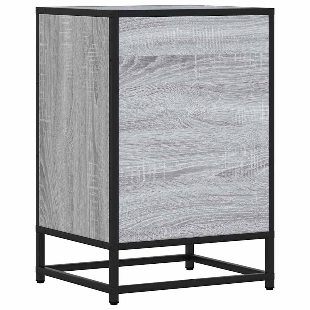 vidaXL Nachttisch Grau Sonoma 40x34,5x60 cm Holzwerkstoff und Metall
