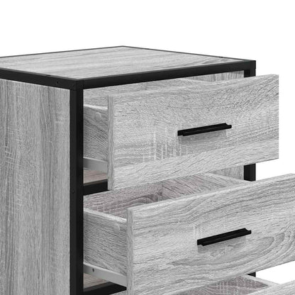 vidaXL Nachttisch Grau Sonoma 40x34,5x60 cm Holzwerkstoff und Metall