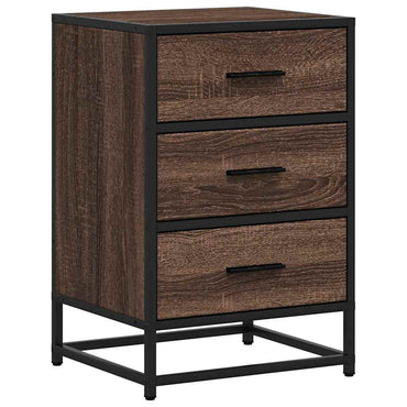vidaXL Nachttisch Braun Eichen-Optik 40x34,5x60cm Holzwerkstoff Metall