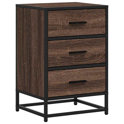 vidaXL Nachttisch Braun Eichen-Optik 40x34,5x60cm Holzwerkstoff Metall
