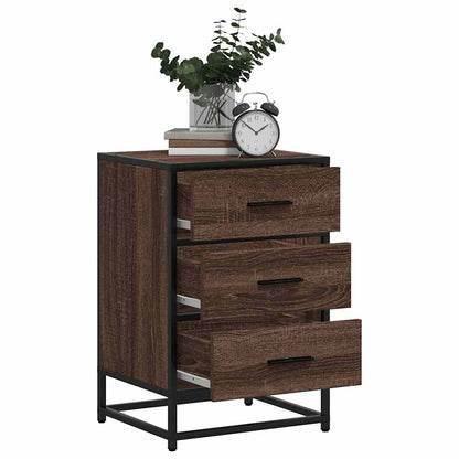 vidaXL Nachttisch Braun Eichen-Optik 40x34,5x60cm Holzwerkstoff Metall