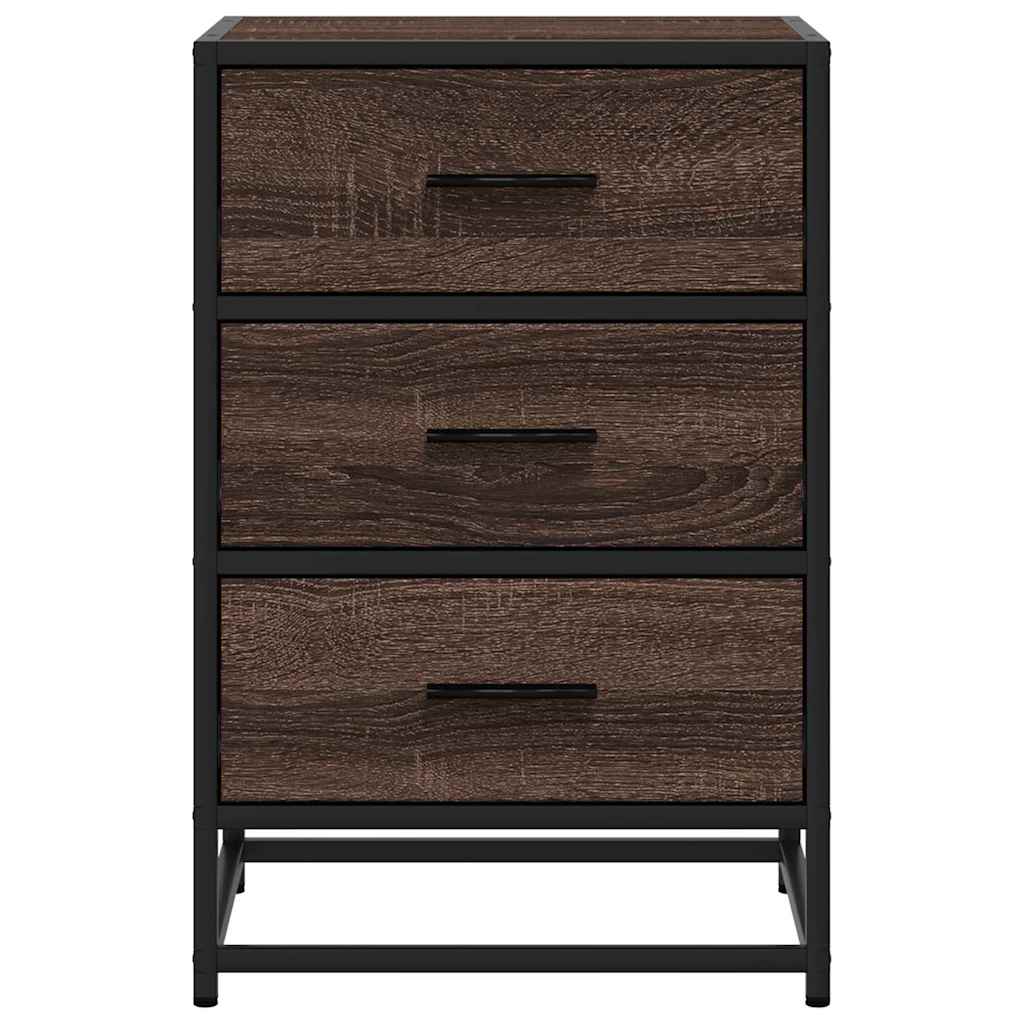 vidaXL Nachttisch Braun Eichen-Optik 40x34,5x60cm Holzwerkstoff Metall