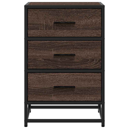 vidaXL Nachttisch Braun Eichen-Optik 40x34,5x60cm Holzwerkstoff Metall