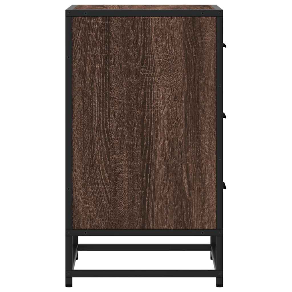 vidaXL Nachttisch Braun Eichen-Optik 40x34,5x60cm Holzwerkstoff Metall