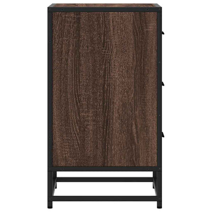 vidaXL Nachttisch Braun Eichen-Optik 40x34,5x60cm Holzwerkstoff Metall