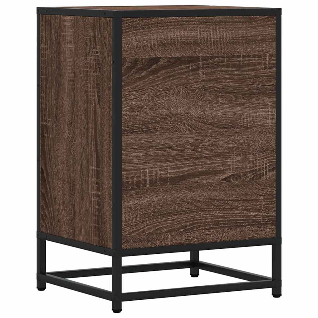 vidaXL Nachttisch Braun Eichen-Optik 40x34,5x60cm Holzwerkstoff Metall