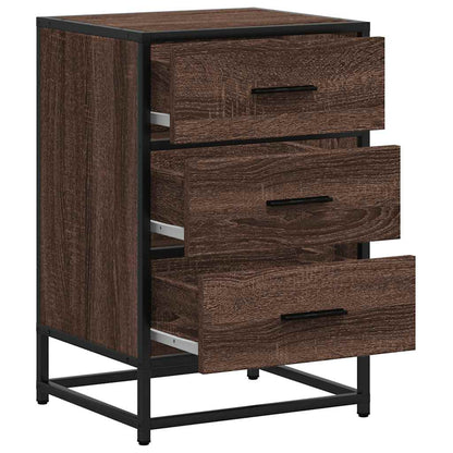 vidaXL Nachttisch Braun Eichen-Optik 40x34,5x60cm Holzwerkstoff Metall