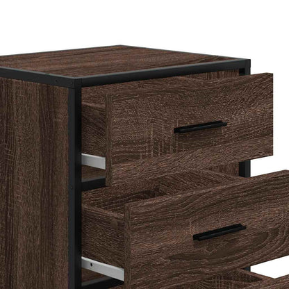 vidaXL Nachttisch Braun Eichen-Optik 40x34,5x60cm Holzwerkstoff Metall