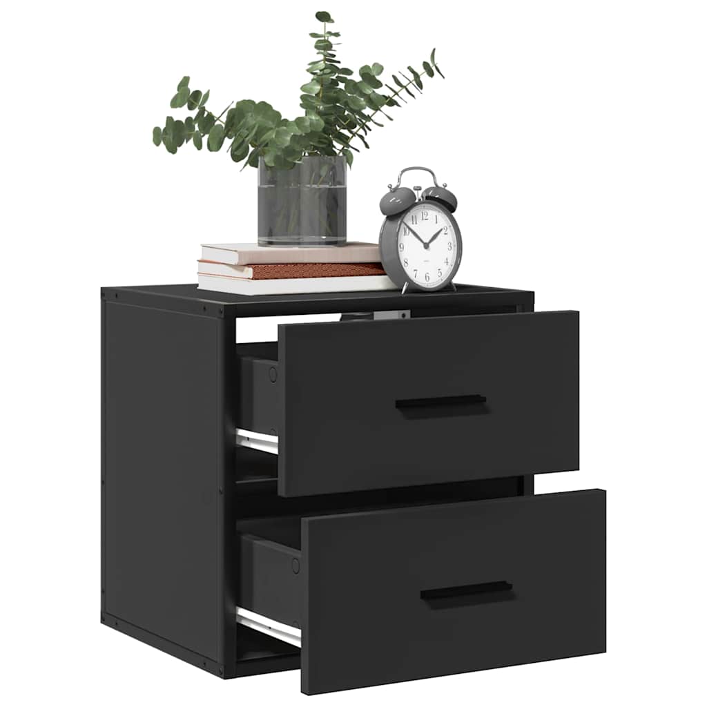 vidaXL Wand-Nachttisch Schwarz 40x31x39,5 cm