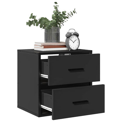 vidaXL Wand-Nachttische 2 Stk. Schwarz 40x31x39,5 cm
