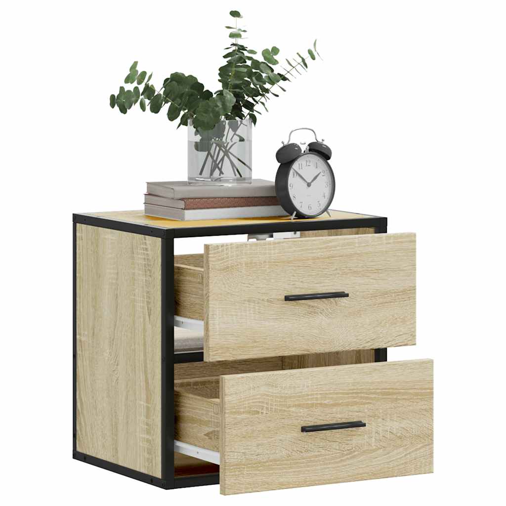 vidaXL Wand-Nachttische 2 Stk. Sonoma-Eiche 40x31x39,5 cm