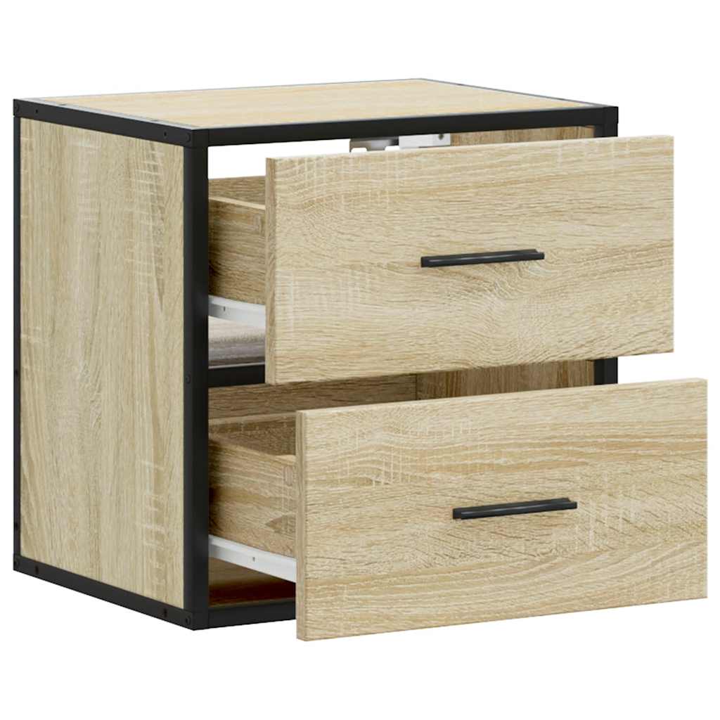 vidaXL Wand-Nachttische 2 Stk. Sonoma-Eiche 40x31x39,5 cm