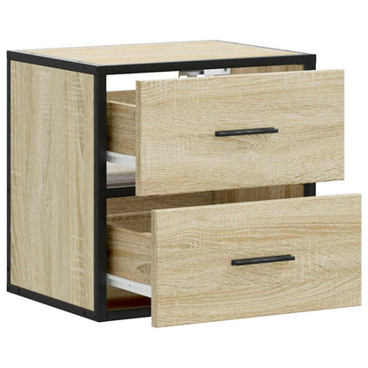 vidaXL Wand-Nachttische 2 Stk. Sonoma-Eiche 40x31x39,5 cm