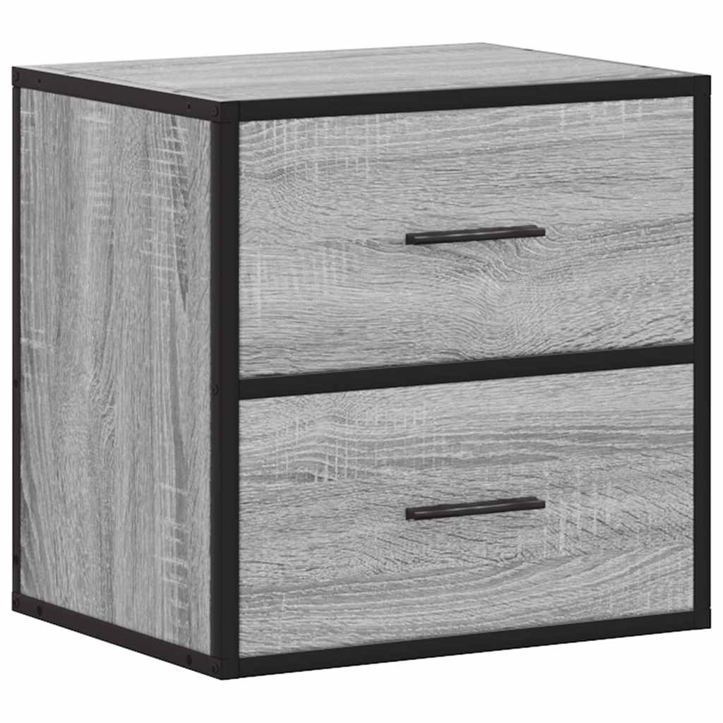 vidaXL Wand-Nachttisch Grau Sonoma 40x31x39,5 cm