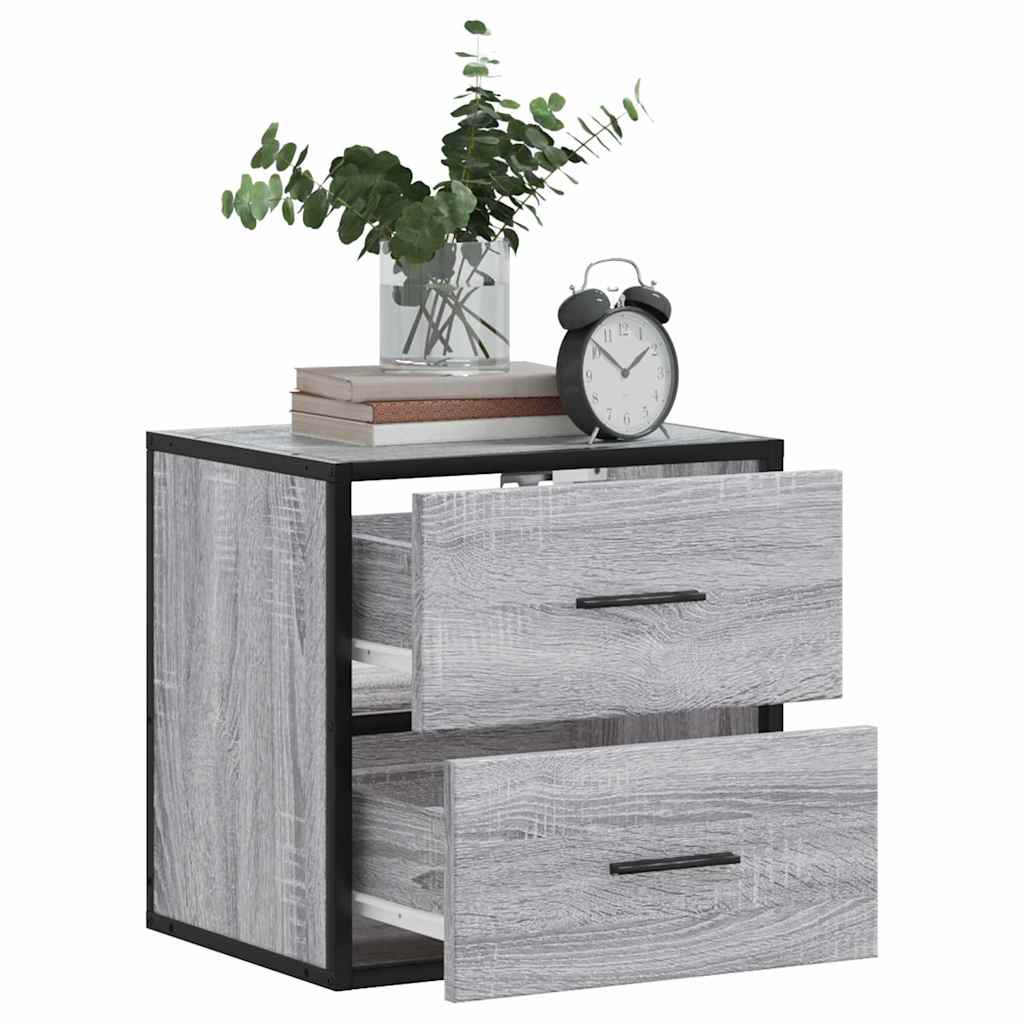 vidaXL Wand-Nachttisch Grau Sonoma 40x31x39,5 cm