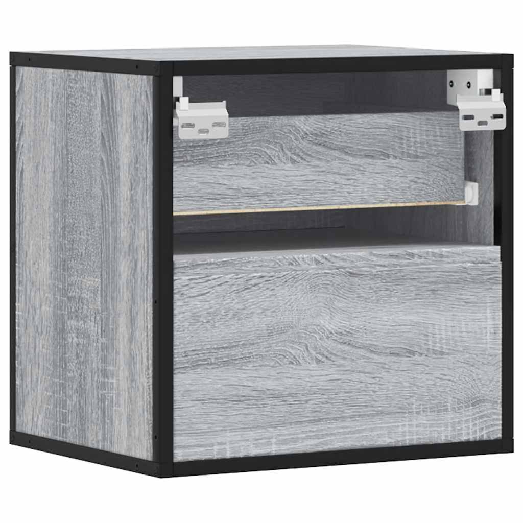 vidaXL Wand-Nachttisch Grau Sonoma 40x31x39,5 cm
