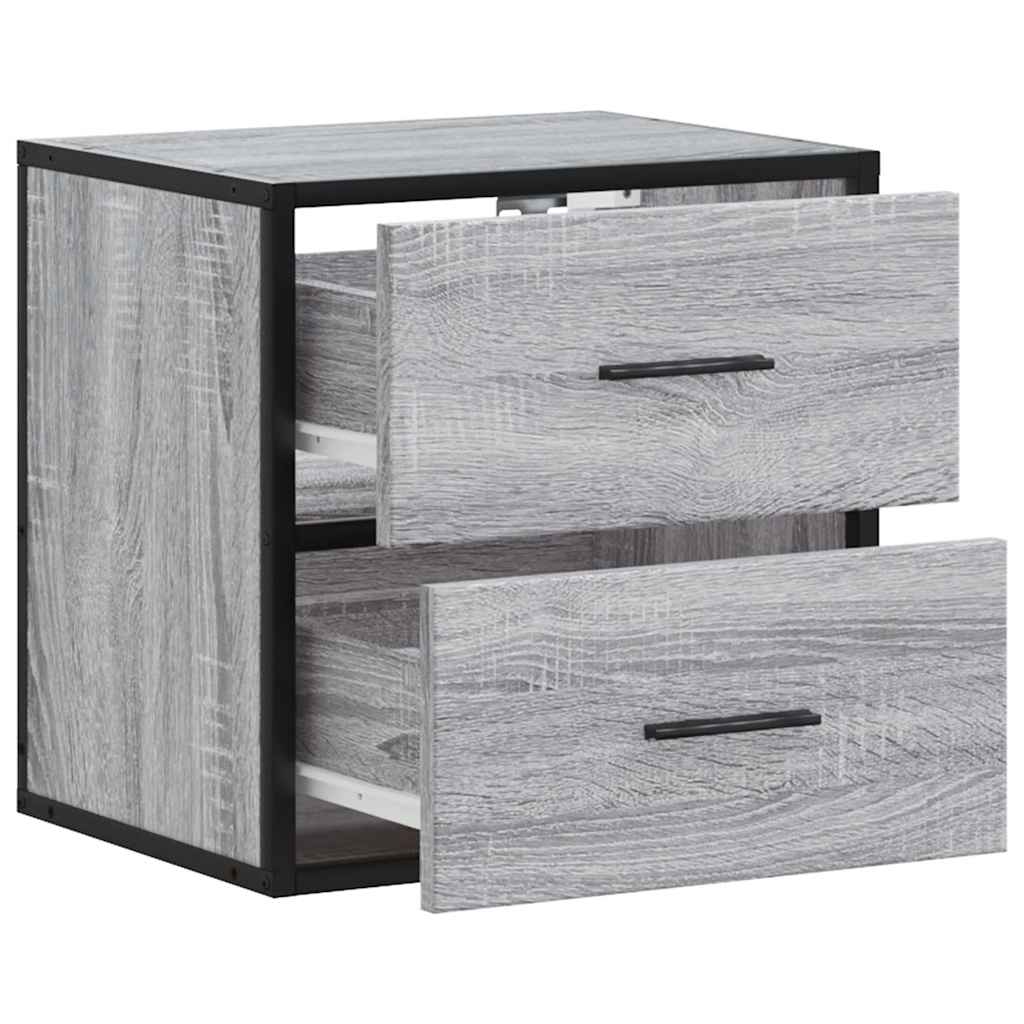vidaXL Wand-Nachttisch Grau Sonoma 40x31x39,5 cm