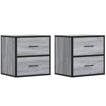 vidaXL Wand-Nachttische 2 Stk. Grau Sonoma 40x31x39,5 cm