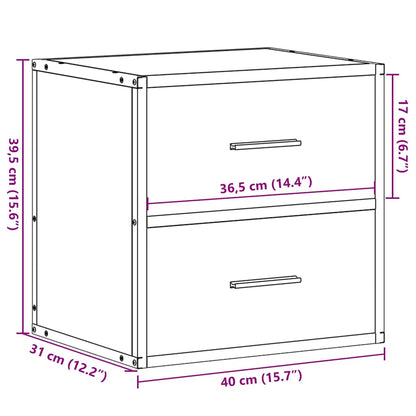 vidaXL Wand-Nachttisch Braun Eichen-Optik 40x31x39,5 cm