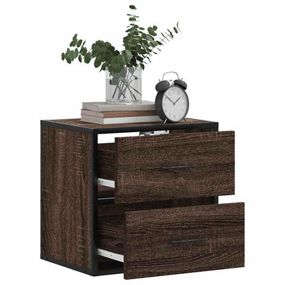 vidaXL Wand-Nachttische 2 Stk. Braun Eichen-Optik 40x31x39,5 cm