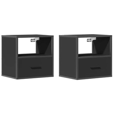 vidaXL Wand-Nachttische 2 Stk. Schwarz 40x31x39,5 cm