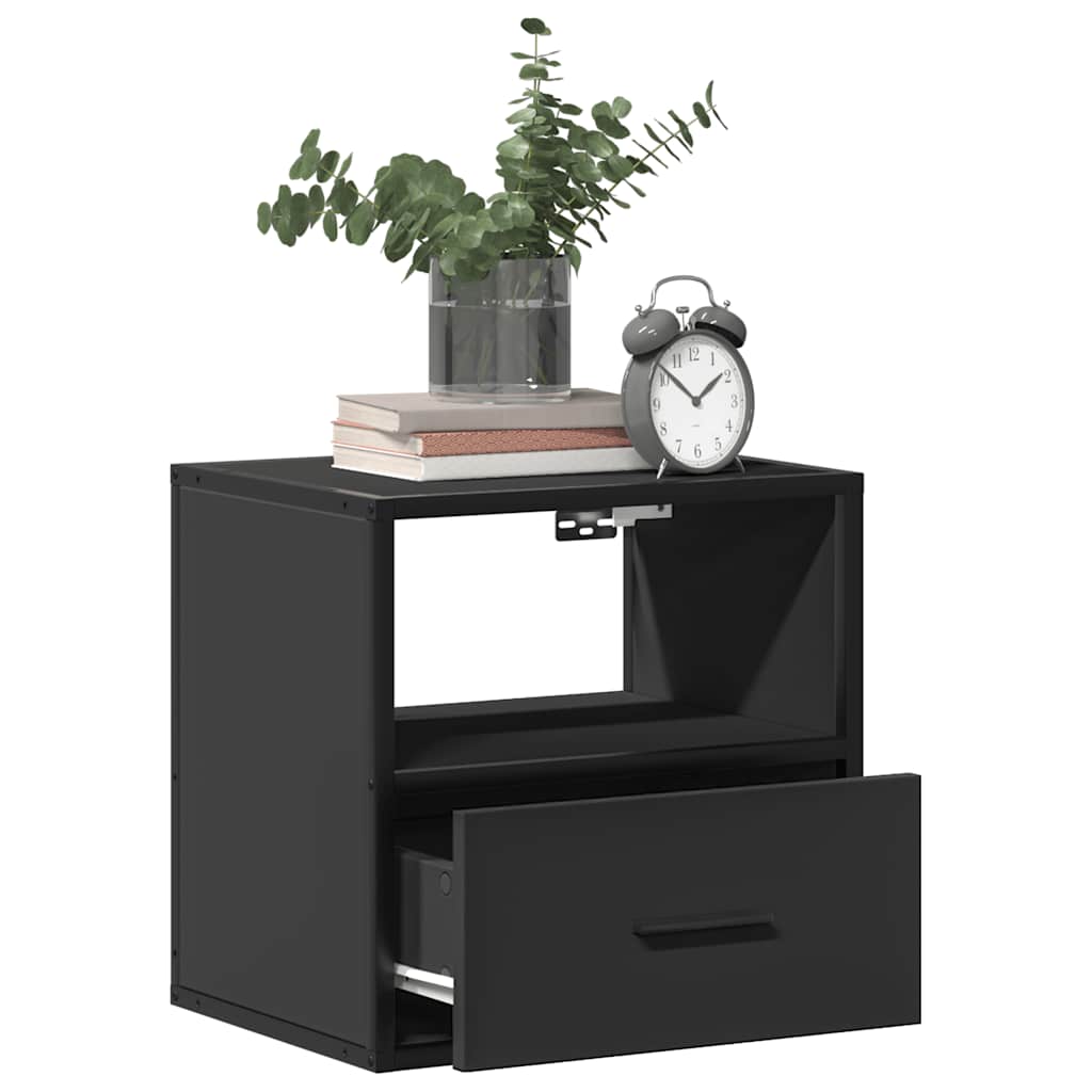 vidaXL Wand-Nachttische 2 Stk. Schwarz 40x31x39,5 cm