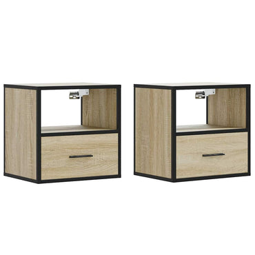 vidaXL Wand-Nachttische 2 Stk. Sonoma-Eiche 40x31x39,5 cm
