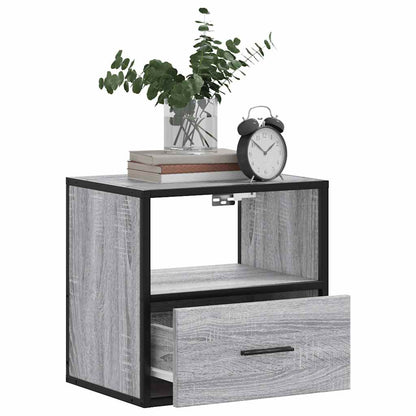 vidaXL Wand-Nachttisch Grau Sonoma 40x31x39,5 cm