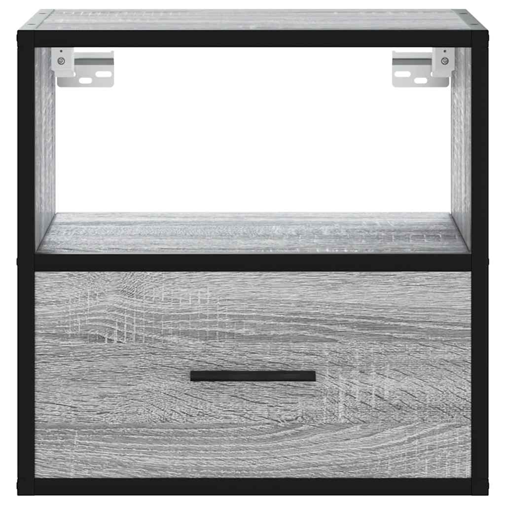 vidaXL Wand-Nachttisch Grau Sonoma 40x31x39,5 cm