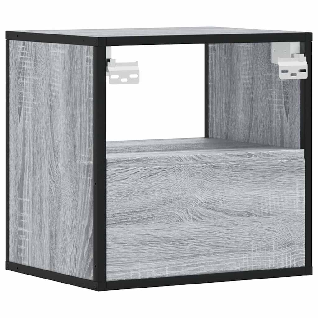 vidaXL Wand-Nachttisch Grau Sonoma 40x31x39,5 cm