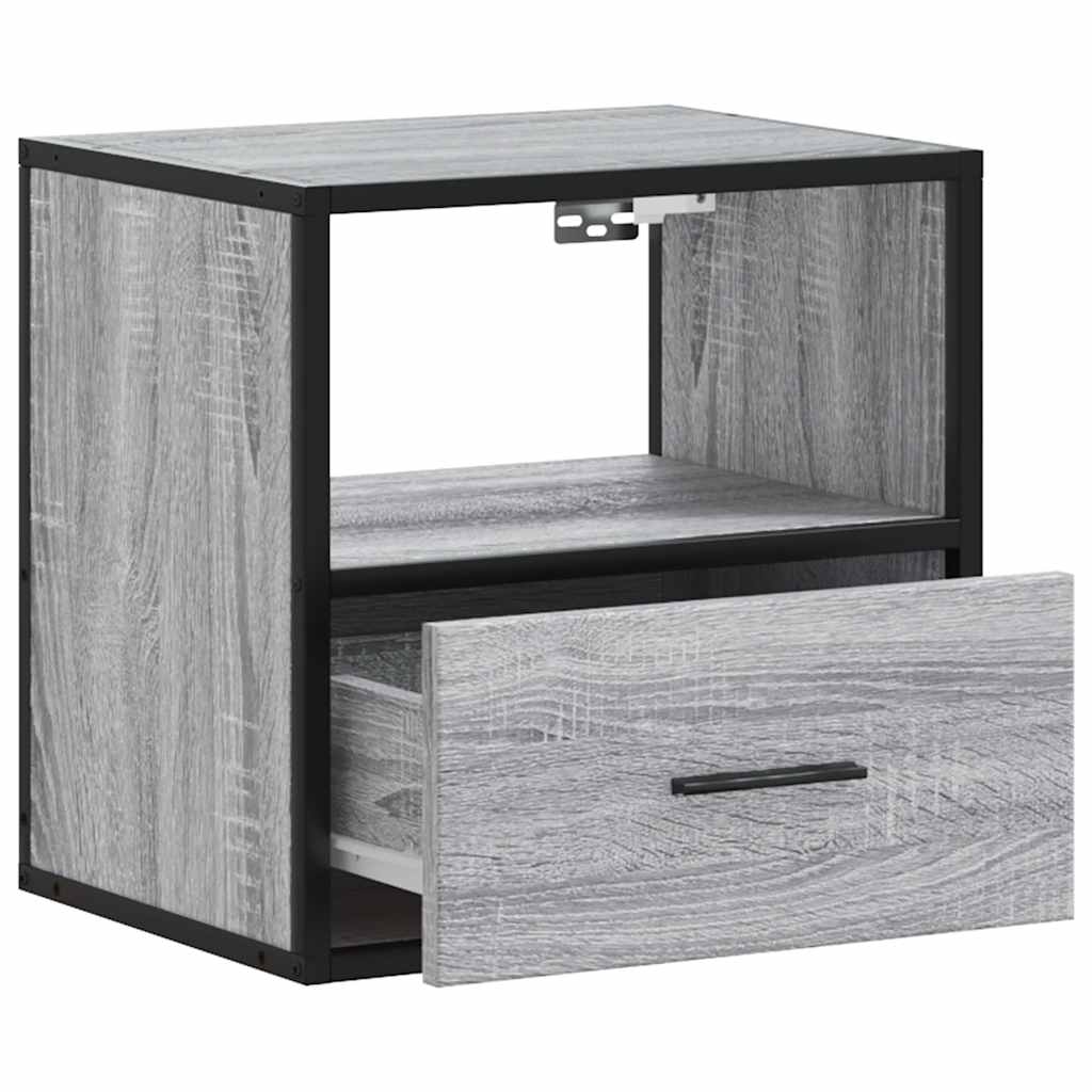 vidaXL Wand-Nachttisch Grau Sonoma 40x31x39,5 cm