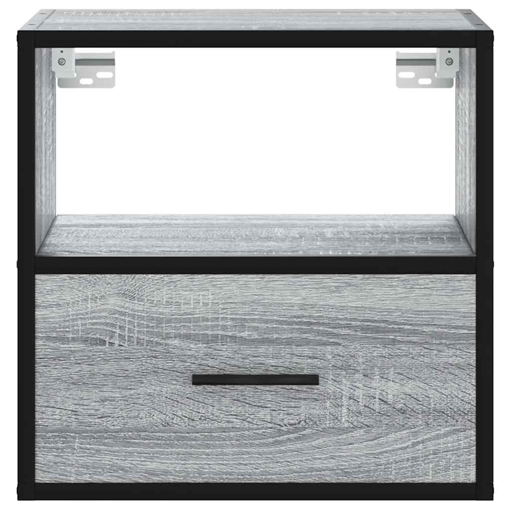 vidaXL Wand-Nachttische 2 Stk. Grau Sonoma 40x31x39,5 cm