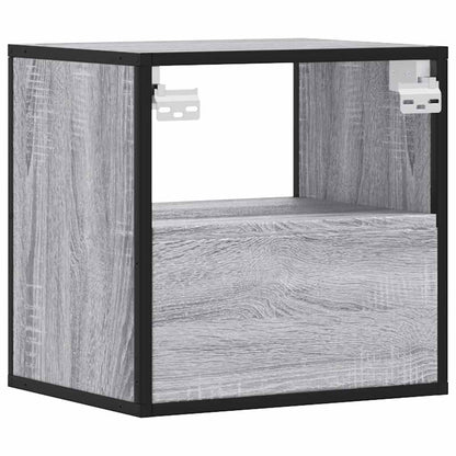 vidaXL Wand-Nachttische 2 Stk. Grau Sonoma 40x31x39,5 cm
