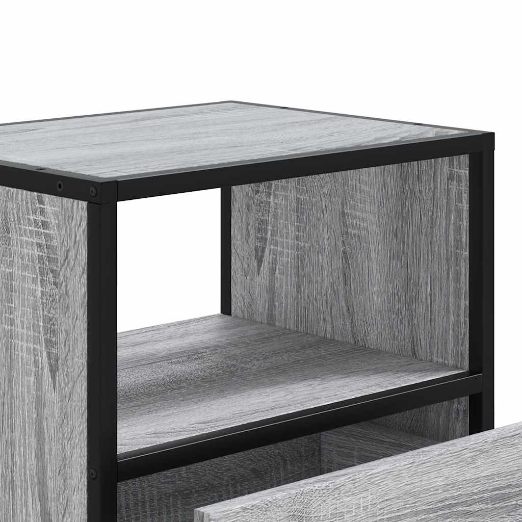 vidaXL Wand-Nachttische 2 Stk. Grau Sonoma 40x31x39,5 cm