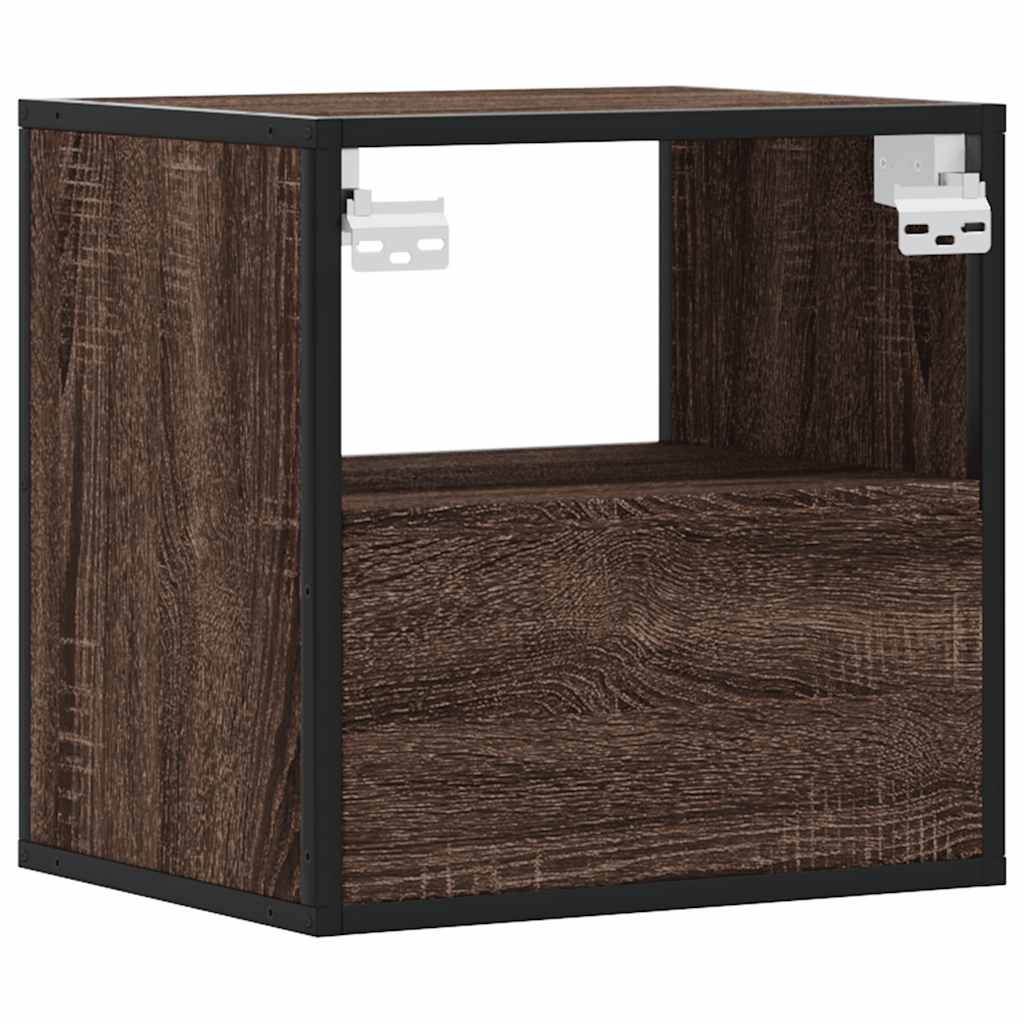 vidaXL Wand-Nachttische 2 Stk. Braun Eichen-Optik 40x31x39,5 cm