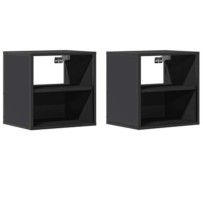 vidaXL Wand-Nachttische 2 Stk. Schwarz 40x31x39,5 cm