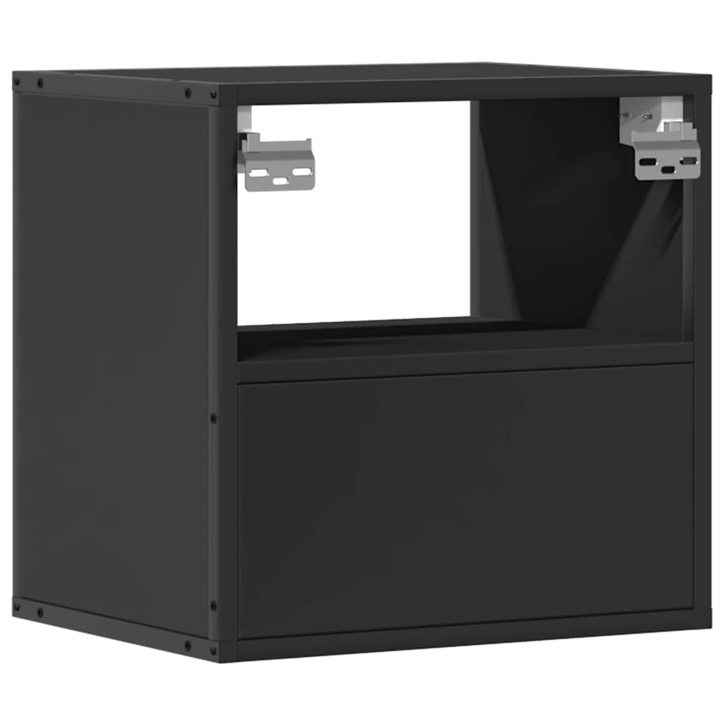 vidaXL Wand-Nachttische 2 Stk. Schwarz 40x31x39,5 cm