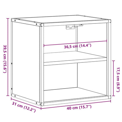 vidaXL Wand-Nachttisch Sonoma-Eiche 40x31x39,5 cm