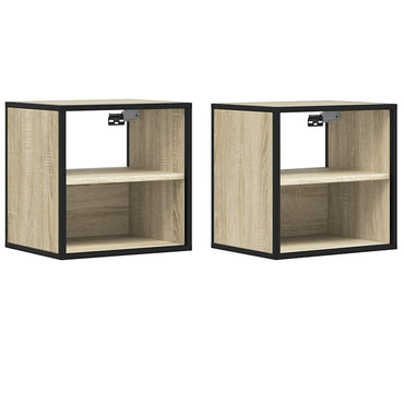 vidaXL Wand-Nachttische 2 Stk. Sonoma-Eiche 40x31x39,5 cm