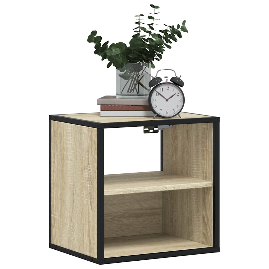 vidaXL Wand-Nachttische 2 Stk. Sonoma-Eiche 40x31x39,5 cm