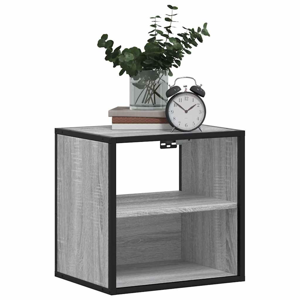 vidaXL Wand-Nachttisch Grau Sonoma 40x31x39,5 cm